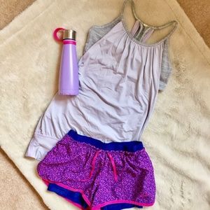 Lululemon "No Limits" Lavender and Gray tank top